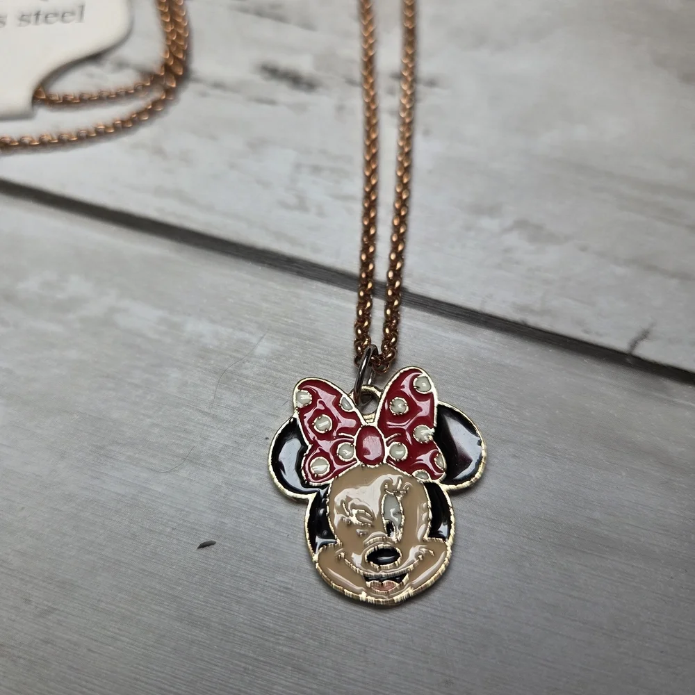 Kids Minnie Mouse Necklace - Red and Black
